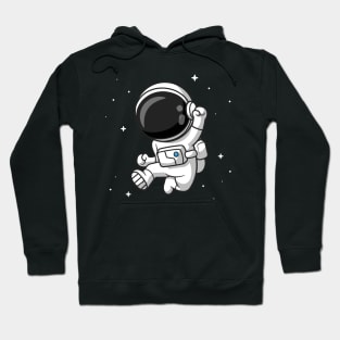 Happy Astronaut Jumping Cartoon Hoodie